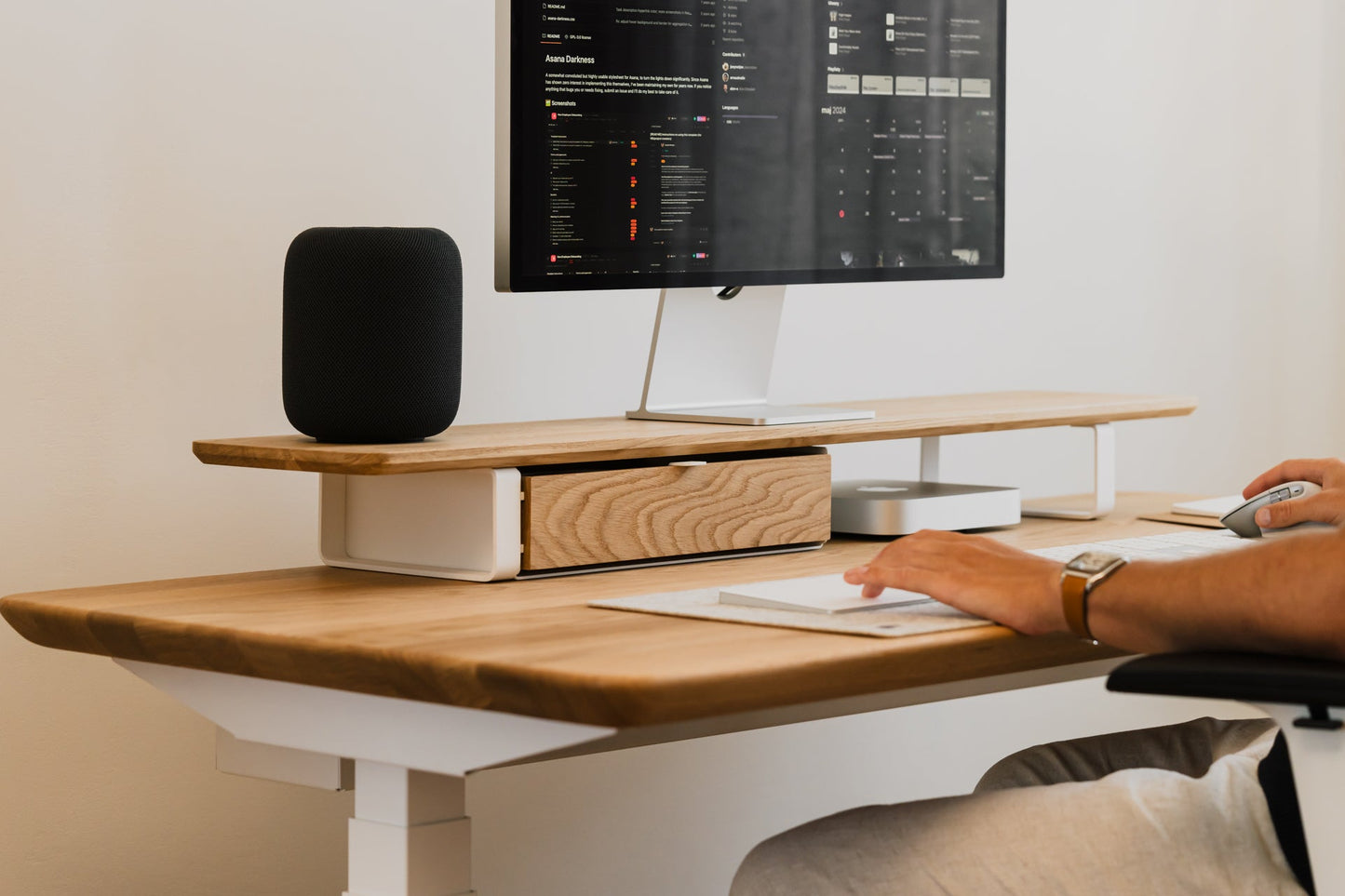 Oakywood Desk Shelf with drawer| oak,