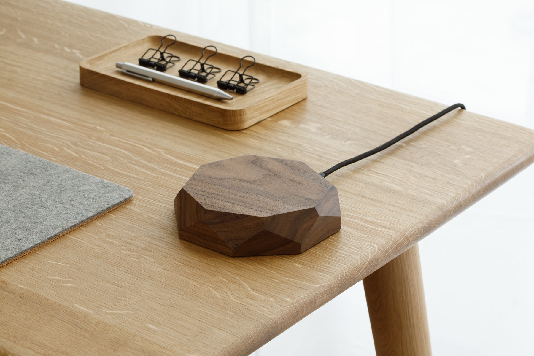 walnut Geometric Charging Pad | walnut