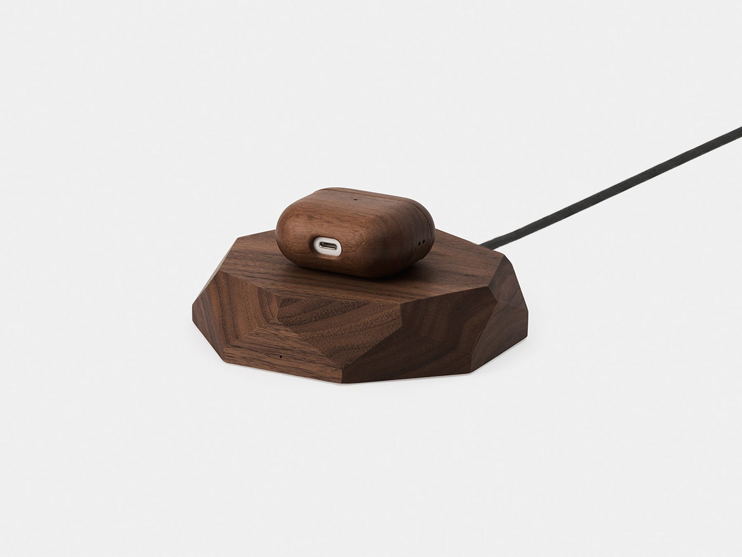 walnut Geometric Charging Pad | walnut