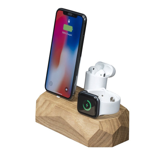 Oakywood Triple Dock - iPhone, Apple Watch, AirPods charger - Greenline Showroom